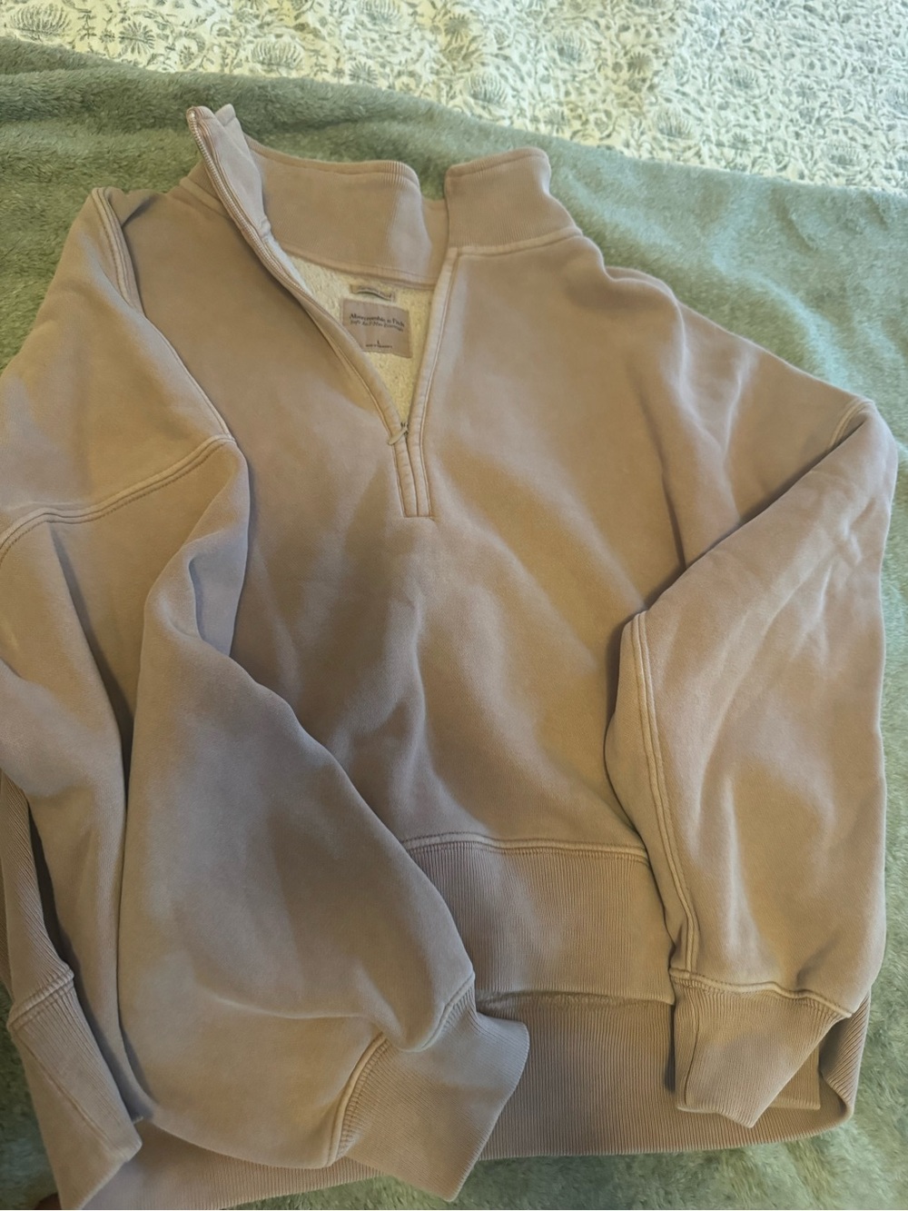 Abercrombie & Fitch Men's Zip-Neck Sweater in Taupe